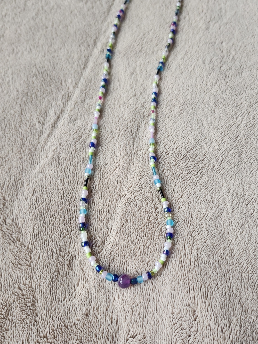 Handcrafted Multicolor Waist Beads with Purple Accent